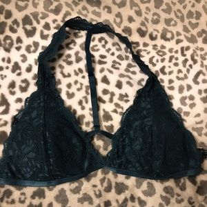 Green lace bralette